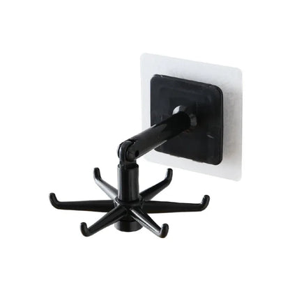 360 Degrees Rotated Kitchen Hooks Self Adhesive 6 Hooks Home Wall Door Hanging Rack - Shello's Creative Boutique