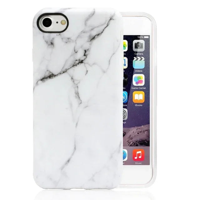 Luxury Marble Case For iPhone 7 Case Soft Silicone Back Cover For iPhone 6 6S 7 Plus 8 Plus Coque iPhone X XR XS Max Case Cover - Shello's Creative Boutique