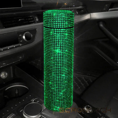 Bling Rhinestone Thermos Bottle Insulated Double Wall Stainless Steel Water Bottle Coffee Travel Car Coffee Mug Cup Vacuum Flask - Shello's Creative Boutique