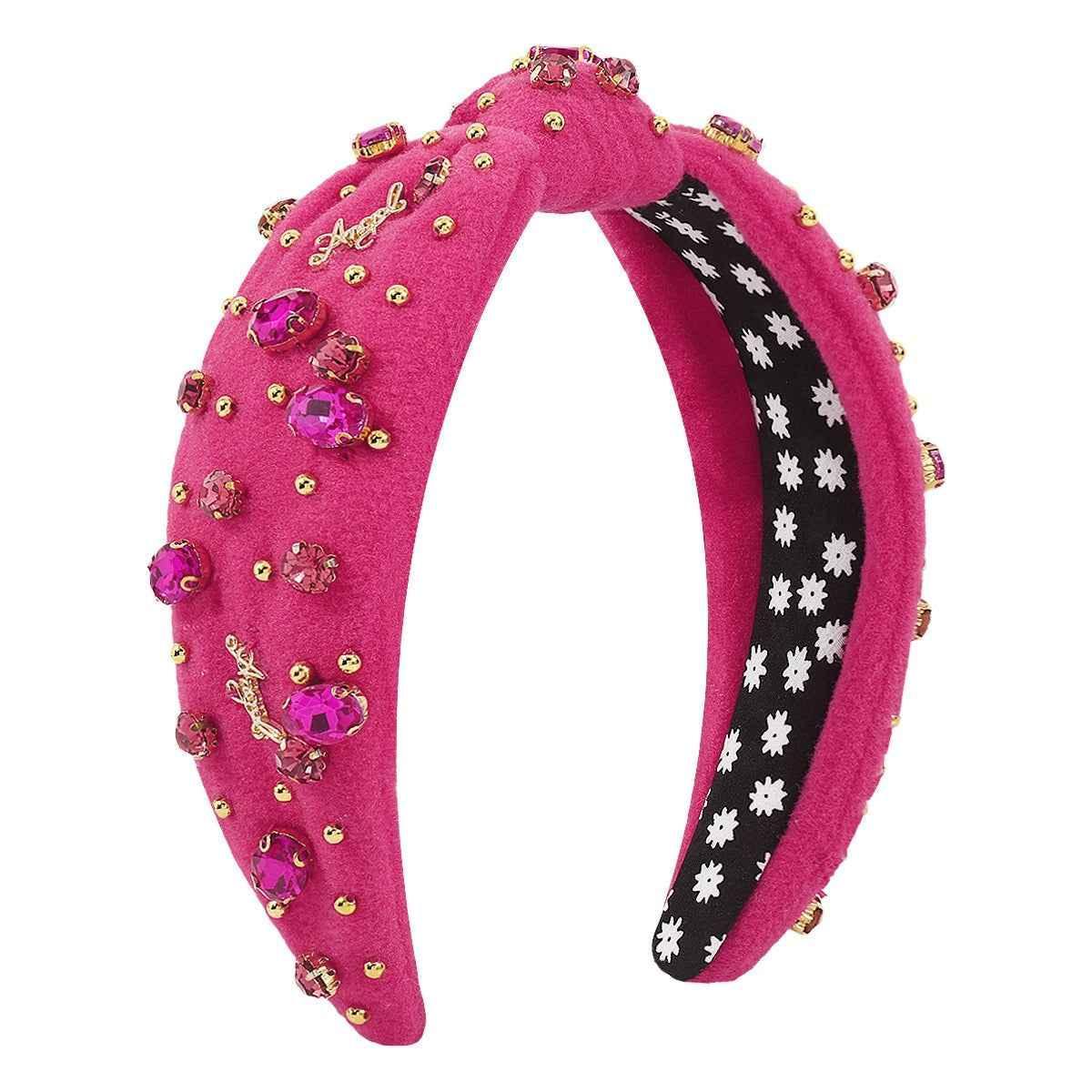 Retro Plush Hair Hoop - Vintage Style Headband with Sparkle Details - Shello's Creative Boutique