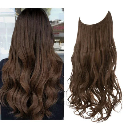 One-piece women's hair extension Volume U-Shaped Fishing Line Invisible and Natural Long Curly - Shello's Creative Boutique