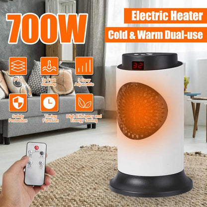 220V 50Hz 700W Power Electric Heater Ceramic Heating Electric Warmer Heater Room Heaters Warm Air Fan Heater eprolo