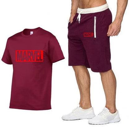 Cotton T Shirts+Shorts Men Sets Brand Clothing Two Pieces Tracksuit - Shello's Creative Boutique