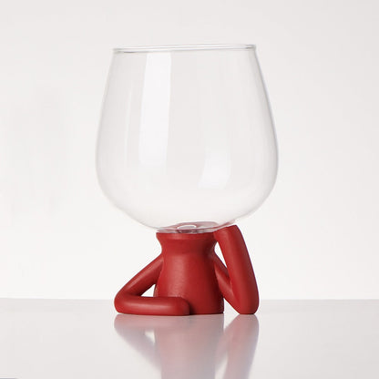 Two in one wine glass with cork and high borosilicate glass wine glass eprolo