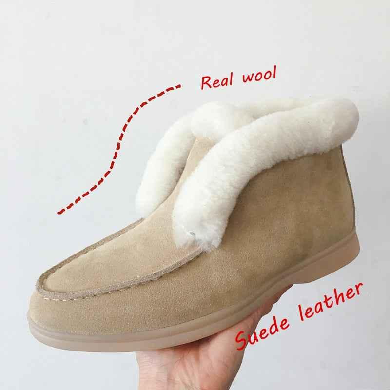 Women's Suede Ankle Boots - Warm Fur-Lined Winter Boots - Shello's Creative Boutique