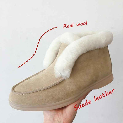 Women's Suede Ankle Boots - Warm Fur-Lined Winter Boots - Shello's Creative Boutique