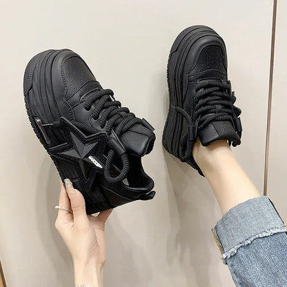 Women Sneakers Platform Casual Sports Star Design Vulcanized Shoes - Shello's Creative Boutique