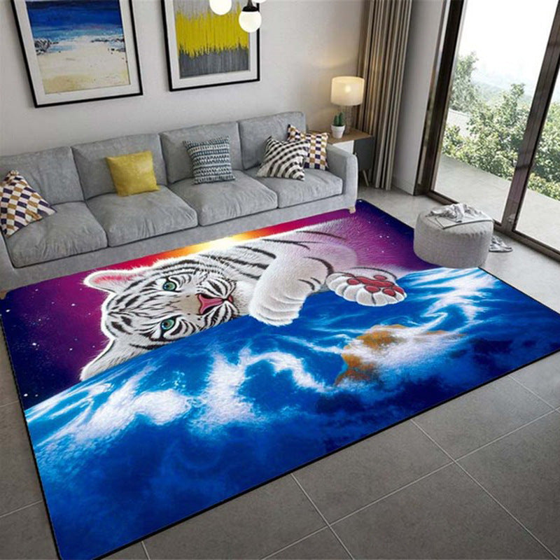 3D Three-Dimensional Animal Tiger Carpet - Realistic Living Room Floor Mat - Coffee Table Sofa Rug