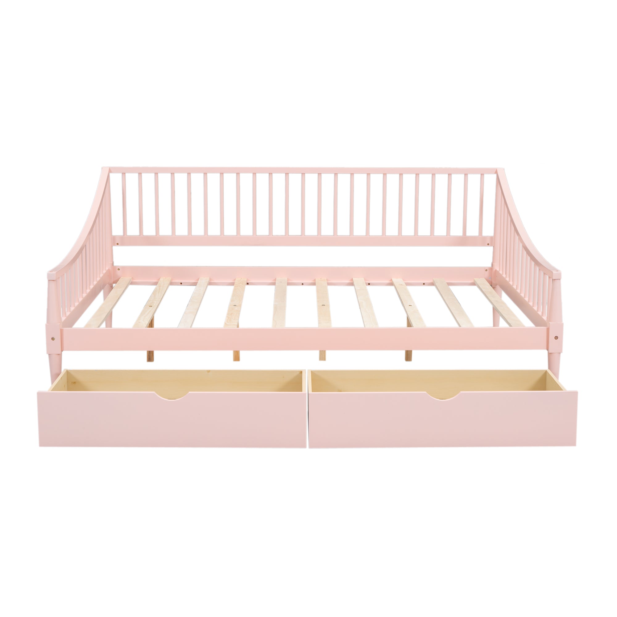 Full Size Daybed with Two Storage Drawers and Support Legs Pink Shello Creative Boutique
