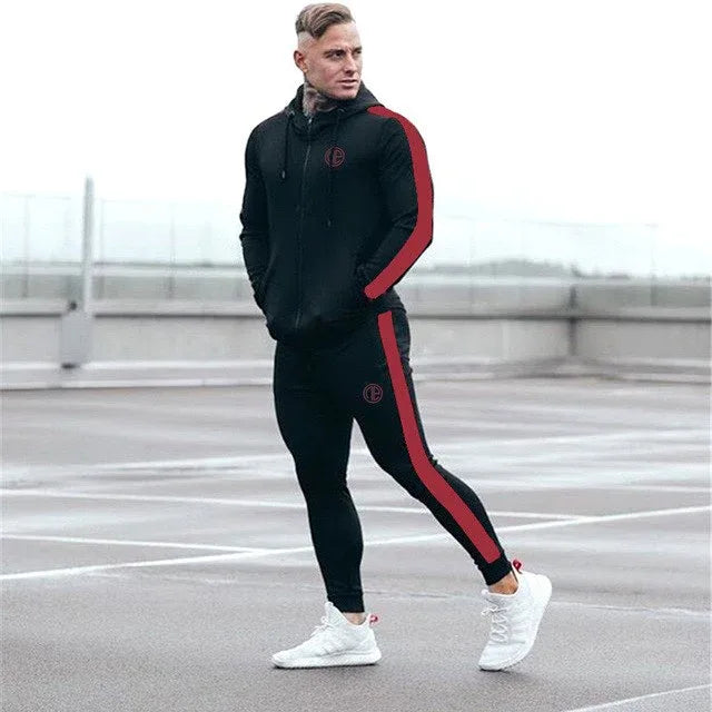 Sport Man Tracksuit Running Gym Men Set Sport Clothing Set Joggers Fitness Bodybuilding Sports Suits Mens Hoodie+Pants Suit Men - Shello's Creative Boutique