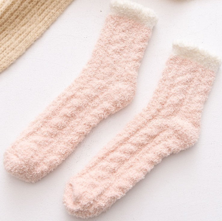 Ultra-Soft Coral Plush Children's Socks - Cozy Winter Floor Socks