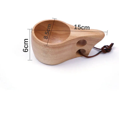 Nordic Cup Rubber Wood Coffee Cup Creative Tea Cup Wood Water Cup Handy Cup Wood Cup - Shello's Creative Boutique