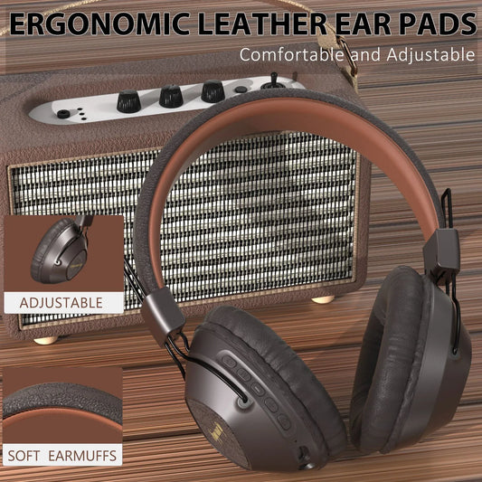 AKZ-17 American retro internet celebrity wireless head mounted Bluetooth earphones with battery display - Shello's Creative Boutique