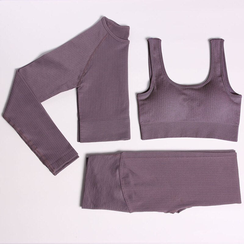 Women Gym Clothing Female High Waist Yoga Pants Tracksuit Women Fitness Clothing 2 Piece Set -Shello's Creative Boutique