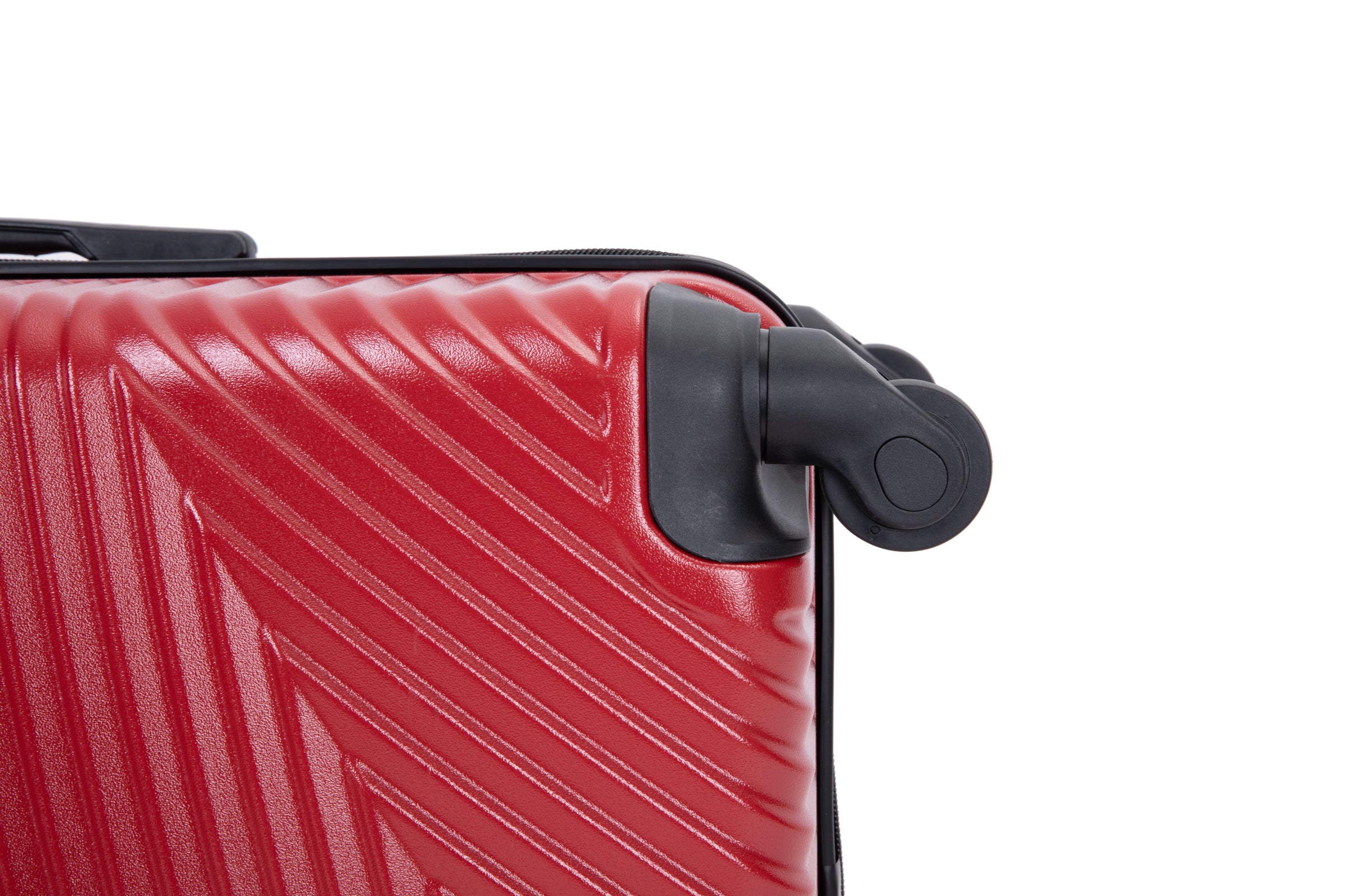 3 Piece Luggage Sets PC+ABS Lightweight Suitcase with Two Hooks Spinner Wheels (20/24/28) Red eprolo