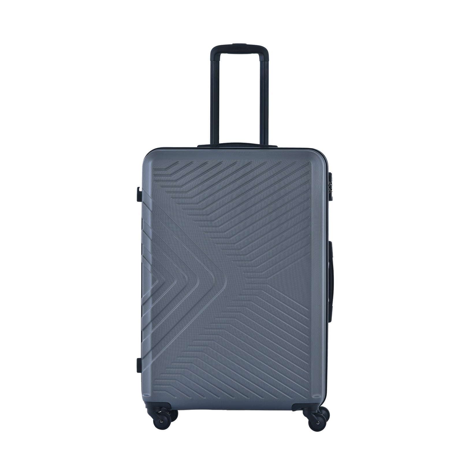 3 Piece Luggage Sets ABS Lightweight Suitcase with Two Hooks, Spinner Wheels, TSA Lock, (20/24/28) Gray eprolo