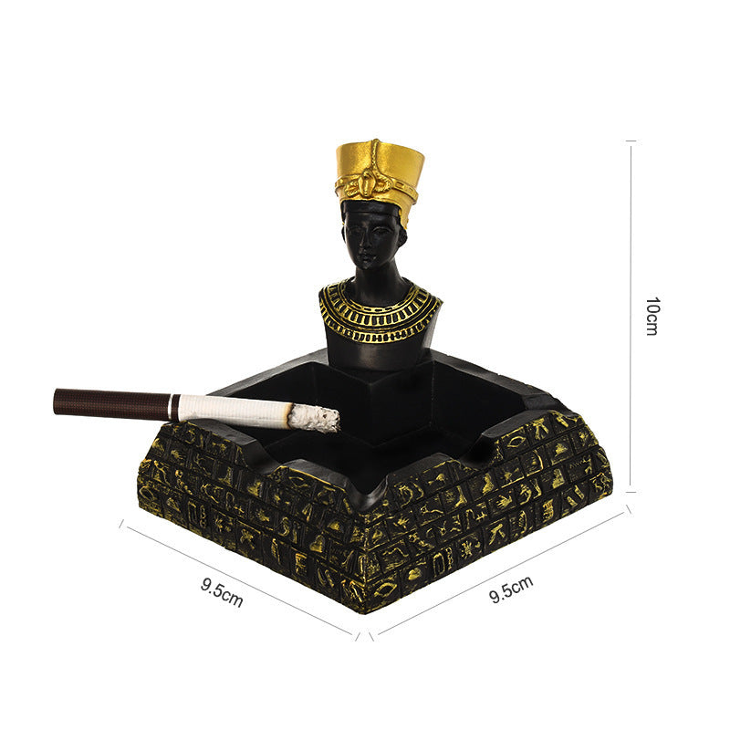 Ashtray Ornament Creative Egyptian Anubis & Cat& pharaoh Ashtray Resin Crafts office living room desktop home decoration eprolo