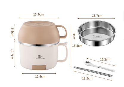 Anti-scalding 304 stainless steel lunch box instant noodle bowl with lid and handle lunch box eprolo