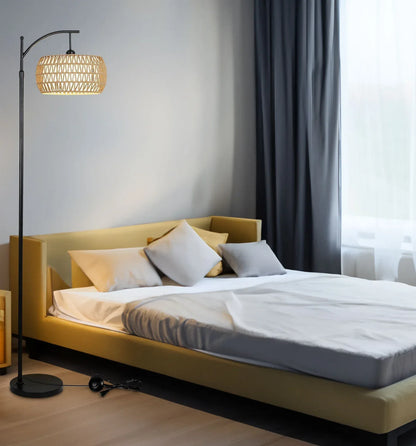 Arc Floor Lamp – Stylish Boho Lighting with Smart Features - Shello's Creative Boutique