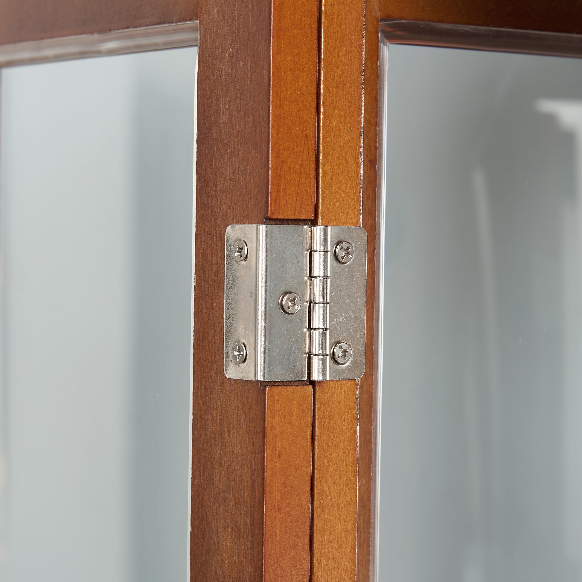 Lighting Curio Diapali cabinet with adjustable shelves, mirror back panel, tempered glass door (without light bulb), walnut wood eprolo