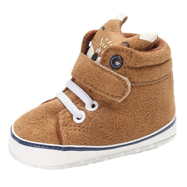 Baby Autumn Shoes Kid Boy Girl Fox Head Lace Cotton Cloth First Walker Anti-slip Soft Sole Toddler Sneaker 1 Pair eprolo