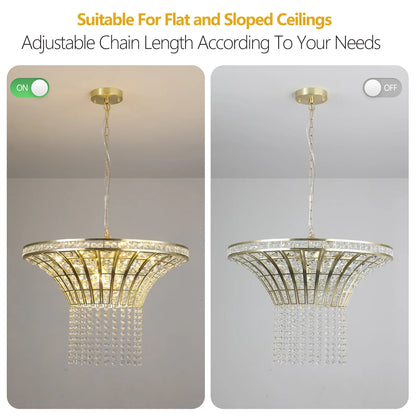 8-Light 23.6" Wide Crystal Waterfall Chandelier - Shello's Creative Boutique