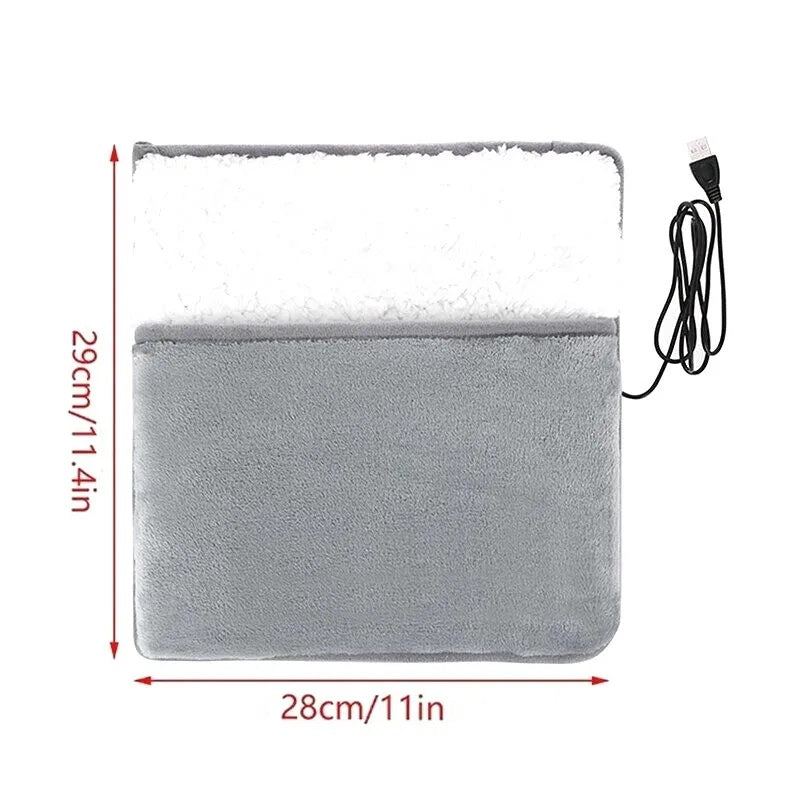 Winter Electric Foot Heating Pad USB Charging Soft Plush Washable Foot Warmer Heater Improve Sleeping Household Foot Warming Mat eprolo