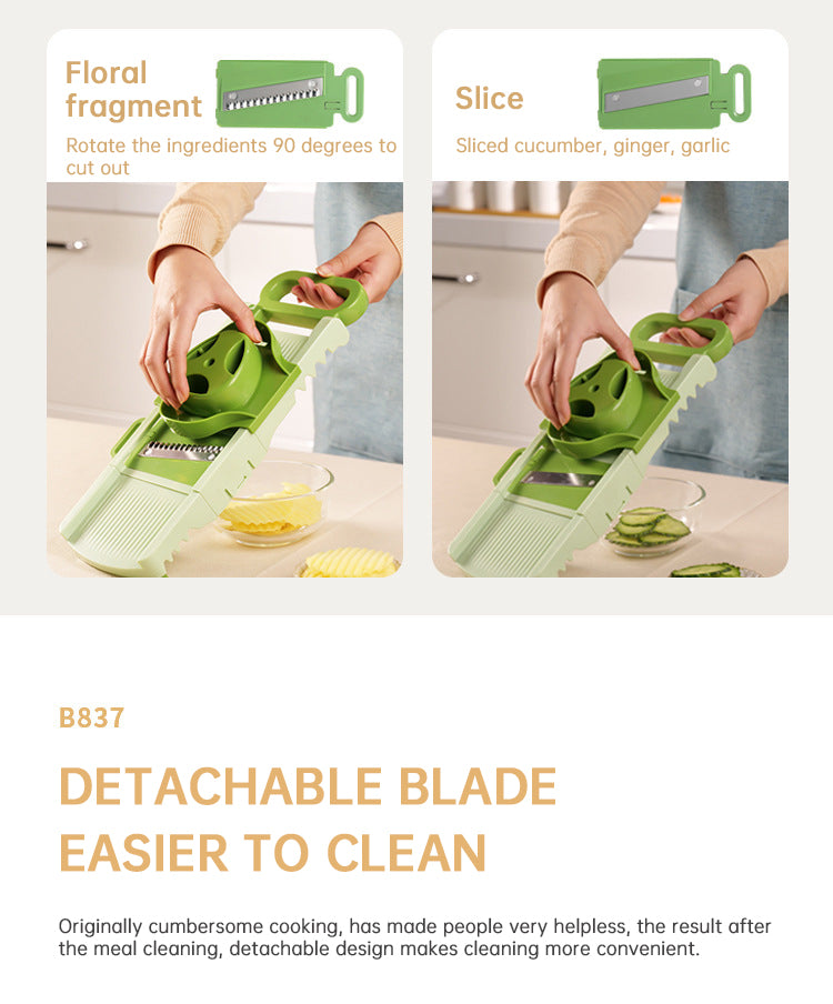 5-IN-1 BL ADE BOX INTEGRATED STORAGE Fruit Chopper Slicer Dicer Cutter Grinder Set Vegetable Processor Slicer Cutter eprolo