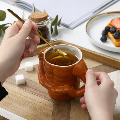 Novelty Cup Ceramic Muscle Hunk Ceramic Cup Spoof Weird Water Glass Mug Creative Personality Coffee Beer Cup - Shello's Creative Boutique