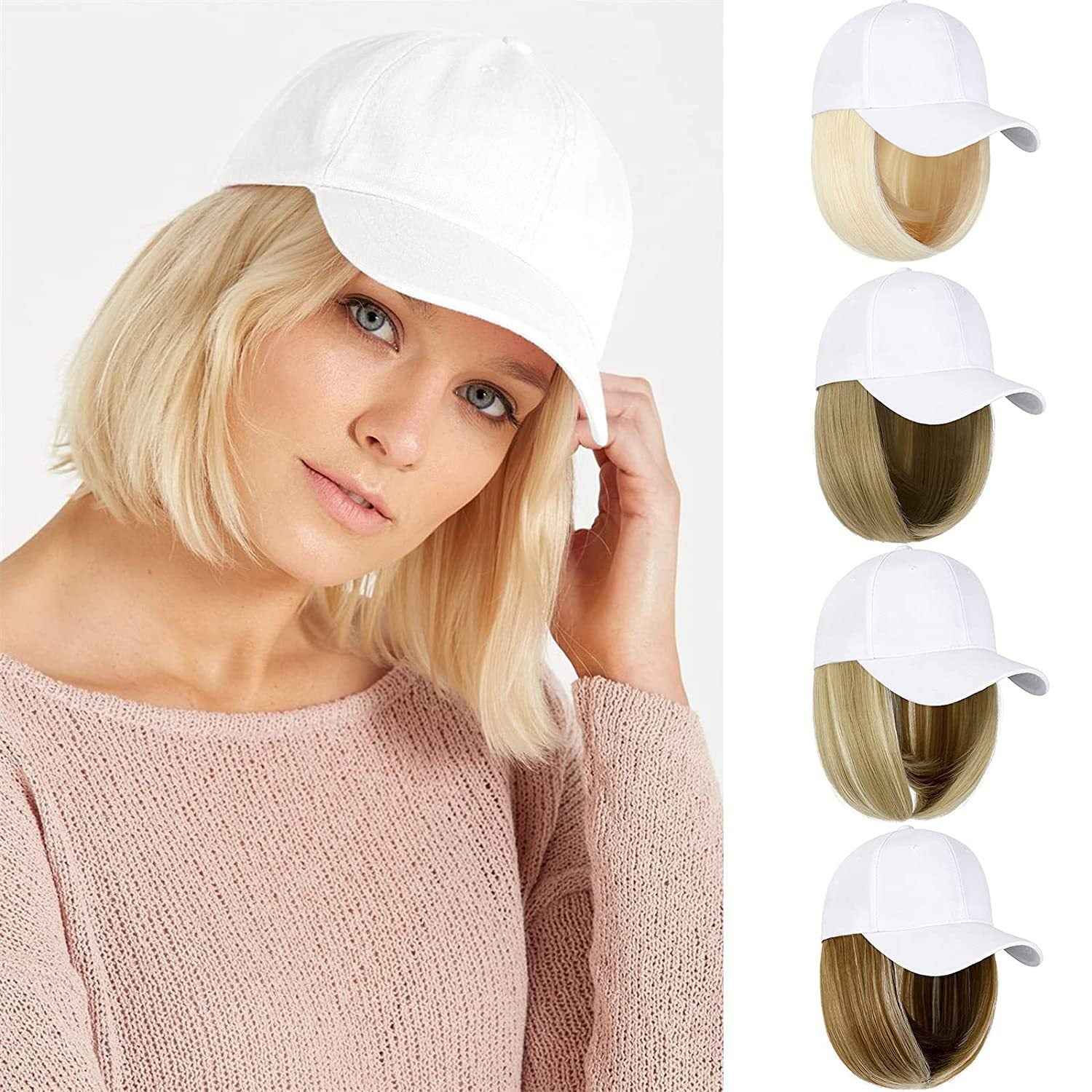 Wig Women's Hooded Wig Short Straight Hair Chemical Fiber Headcover