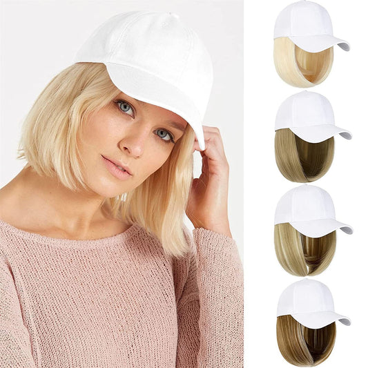 Wig Women's Hooded Wig European and American Personalized Short Straight Hair Chemical Fiber Wig Multi Color Wigs Headcover eprolo