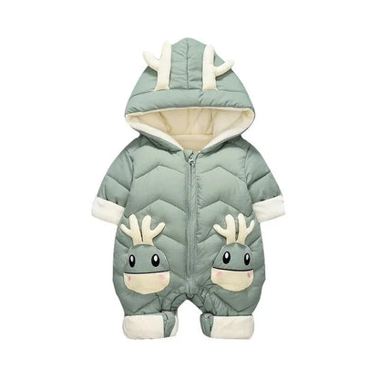 OLEKID Baby Winter Snowsuit Plus Velvet Thick Baby Boys Jumpsuit 0-2 Years Newborn Romper Baby Girls Overalls Toddler Coat - Shello's Creative Boutique