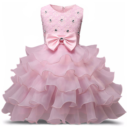 Flower Girl Dress Formal 3-8 Years Floral Baby Girls Dresses Vestidos 9 Colors Wedding Party Children Clothes Birthday Clothing eprolo