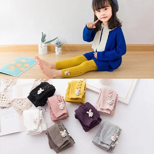 Colorful Girls Leggings - Soft Elastic Ribbed Pants for Ages 0-8 - Shello's Creative Boutique