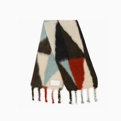 Scarf Women Men Winter Blanket Shawl Wraps Warm Mohair Scarves Geometry Print Cashmere - Shello's Creative Boutique