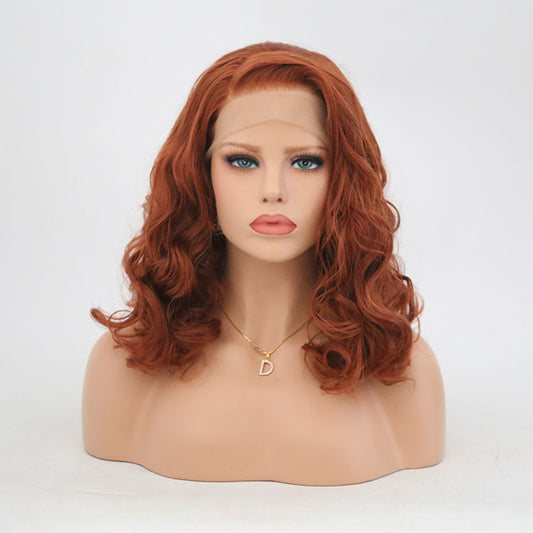 New European and American Ladies 350# Front Lace Bobo Short Curly Lanting Wig Headgear Shello Creative Boutique