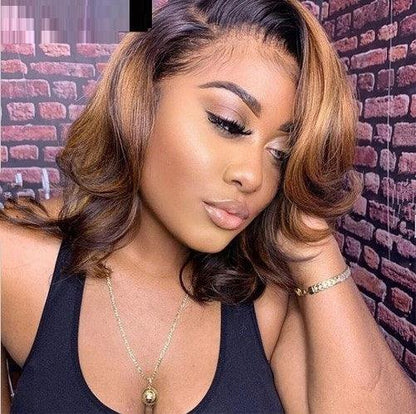 Short Curly Synthetic Wig with Split Lace Front - Natural Look - Shello's Creative Boutique