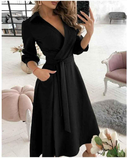 Eprolo Fashionable V-Neck Printed Dress for Women - Short Sleeved Style - Shello's Creative Boutique