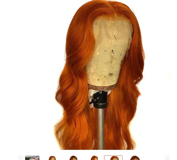 Dark Orange Wig - European & American Style Smooth Hair Set - Shello's Creative Boutique