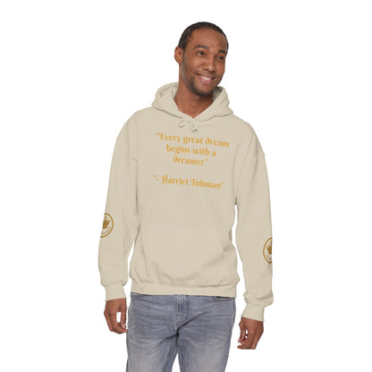 Harriet Tubman Quote Hoodie | "Every Great Dream Begins With a Dreamer" | Unisex Pullover