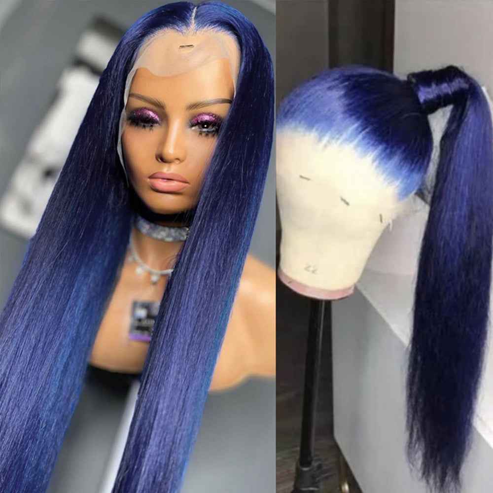 Straight Lace Front Wig Bone Straight Human Hair Wig Transparent Lace Frontal Wig Glueless