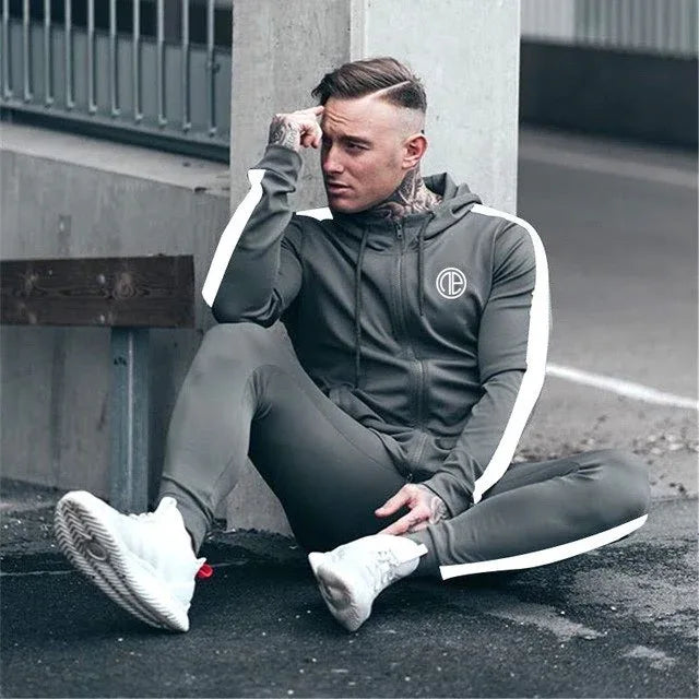 Sport Man Tracksuit Running Gym Men Set Sport Clothing Set Joggers Fitness Bodybuilding Sports Suits Mens Hoodie+Pants Suit Men - Shello's Creative Boutique