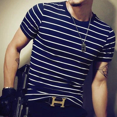 Men's Casual Patchwork Short Sleeve T-Shirt - Shello's Creative Boutique