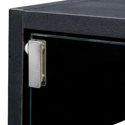 Black Glass Door Shoe Box Shoe Storage Cabinet With RGB Led Light eprolo