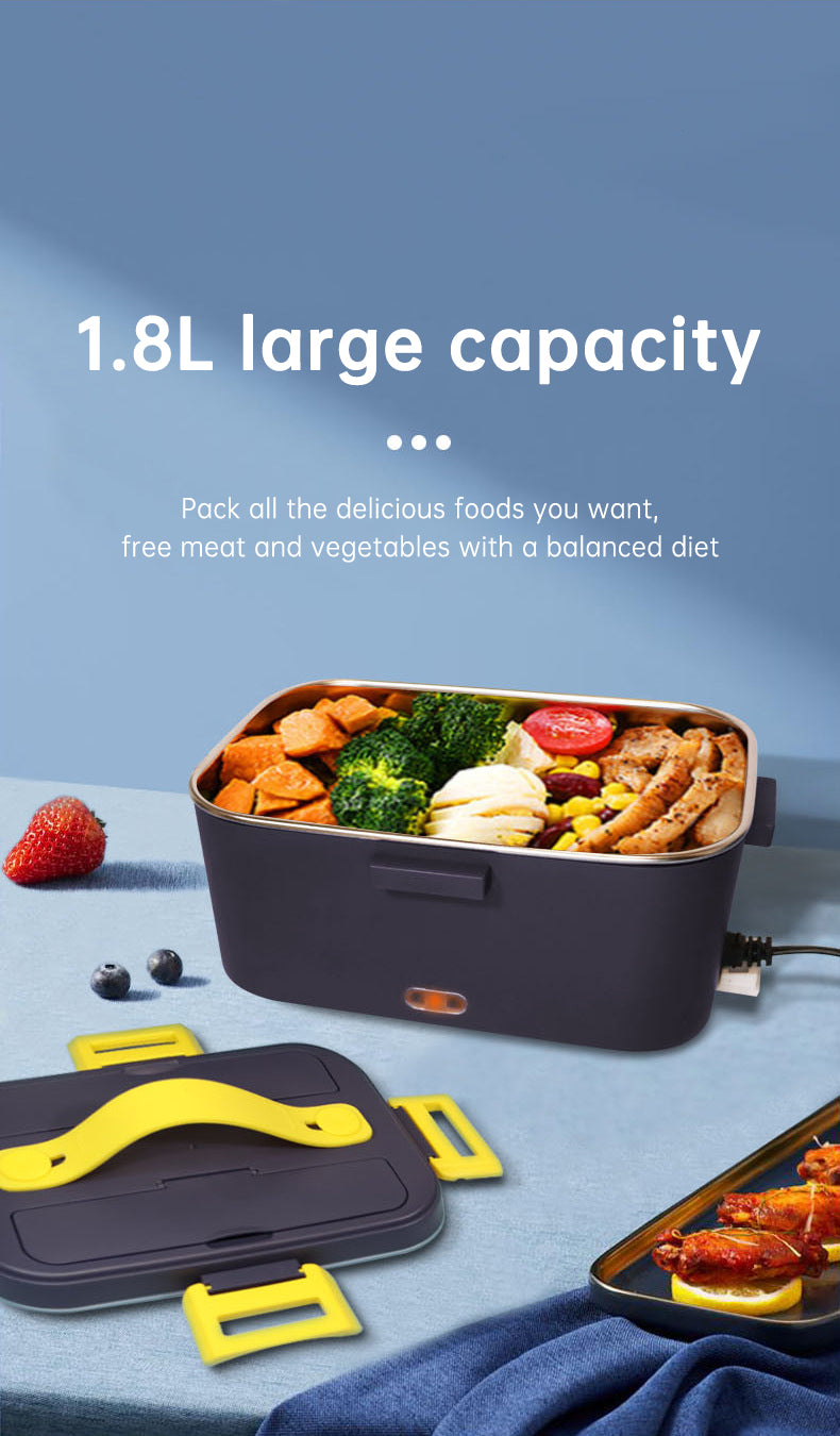 New portable household car 110 / 220V 12V/24V rechargeable automatic heated electric lunch box bento food heater container box eprolo