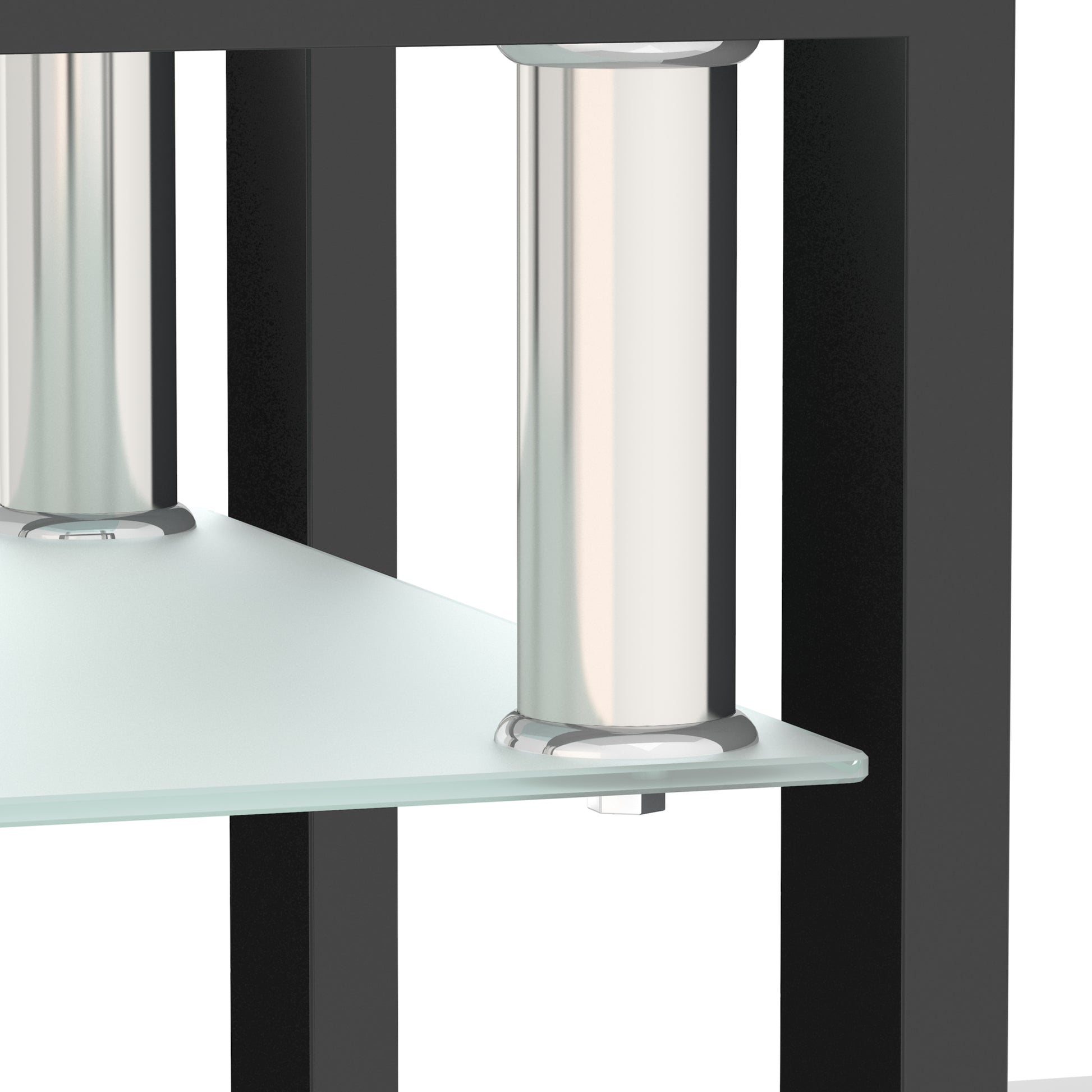 Set of 2, Modern Tempered Glass Tea Table Coffee Table End Table, Square Table for Living Room, Transparent/Black eprolo