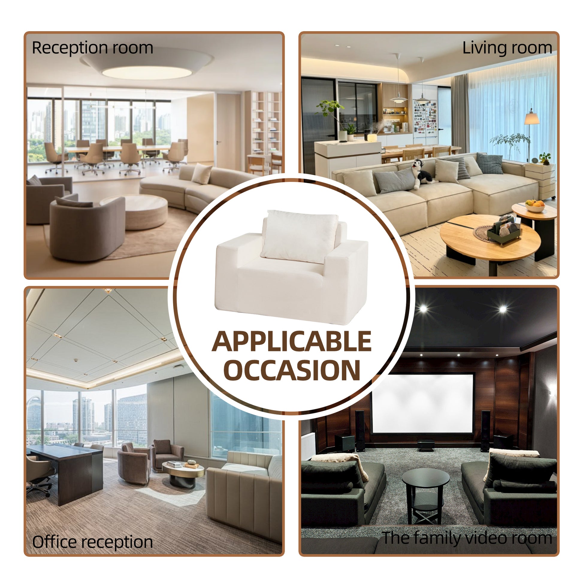 Sofa in a box Foam Sofa Couch with Pillow, Bean Bag Chairs for Adults Stuffed High-Density Foam eprolo