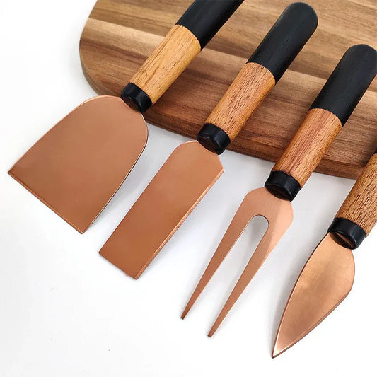 Kitchen Utensils Stainless Steel Cheese Knife Set Cheese Cutter Butter Knife Four Piece Baking Tools - Shello's Creative Boutique