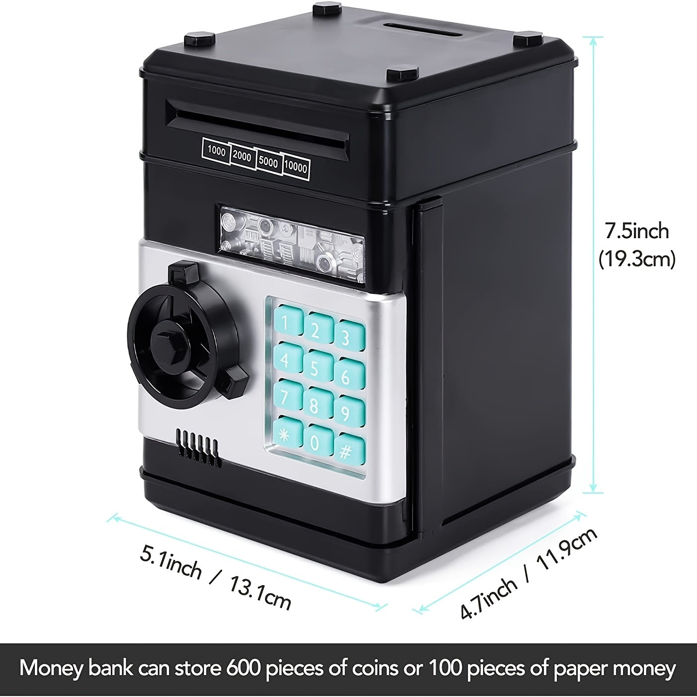 Kids ATM Piggy Bank with Password - Electronic Money Box with Auto Coin Slot