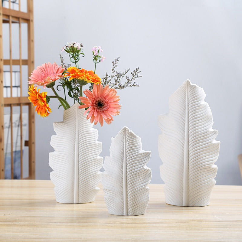 Scandinavian Simple Style Ceramic Vase Decoration Pure White Pigment Roasted Flower Decoration eprolo